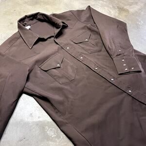 Xl Vintage Western Brown Button up Shirt